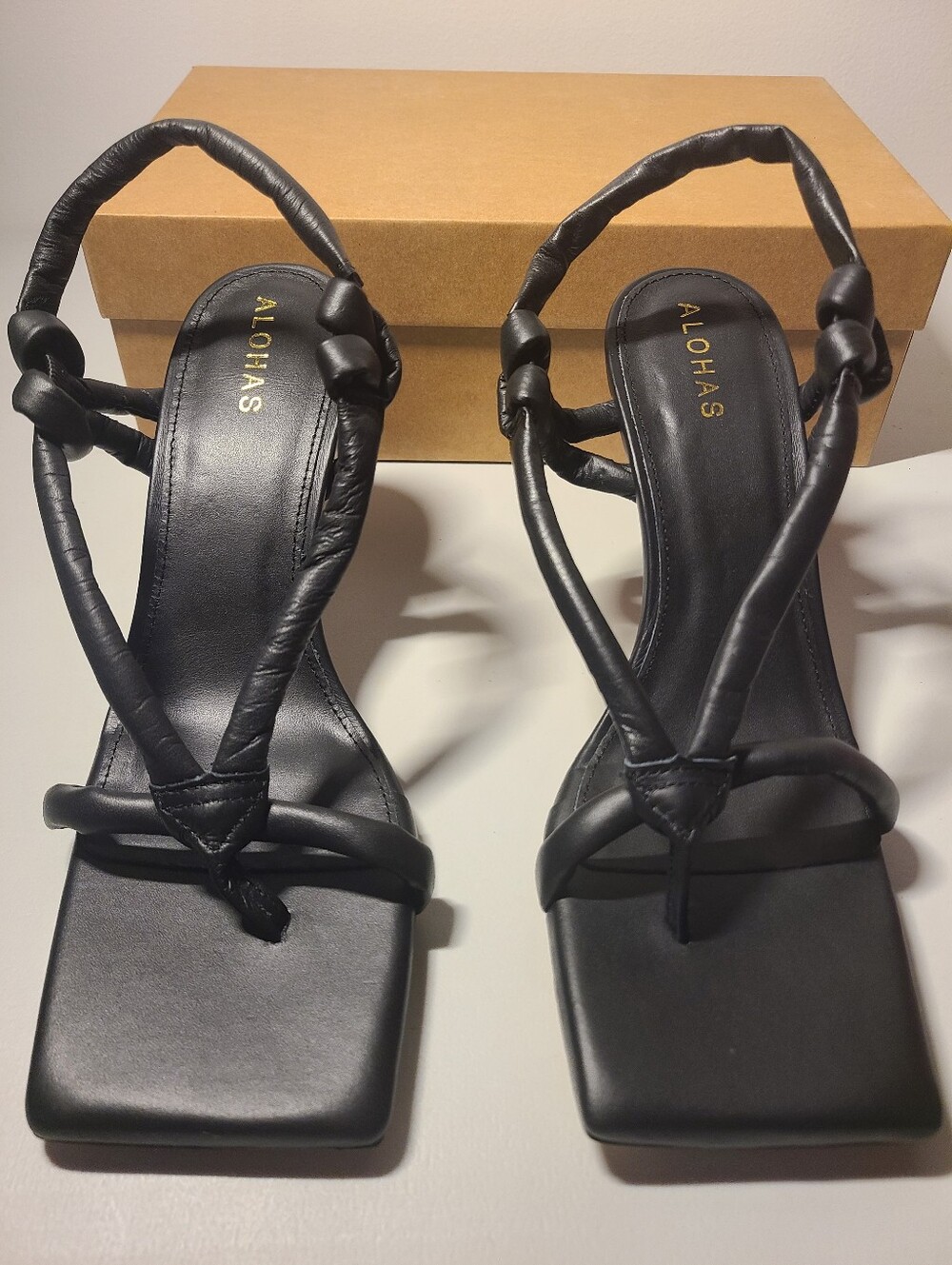Alohas - Sheila Black High Heel Sandals Womens Size 8.5 (39) - Picture 5 of 11
